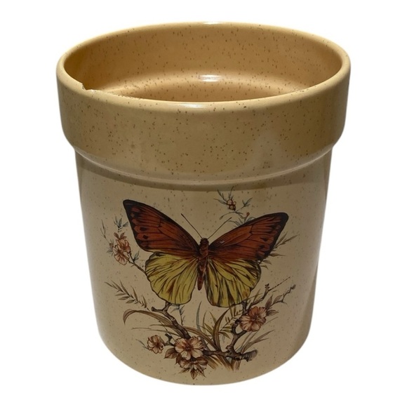 Large Vintage 1970’s Ceramic Butterfly Canister- Planter - Picture 2 of 5